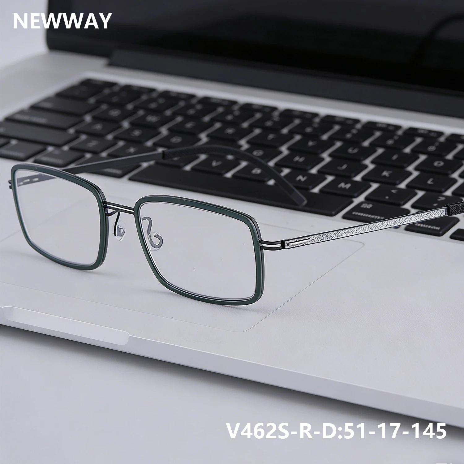Men Rectangle Pure Titanium Glasses Frames V462S-R-D Fashion Narrow Screwless Designer Eyeglasses Business Luxury Spectacle Gafa