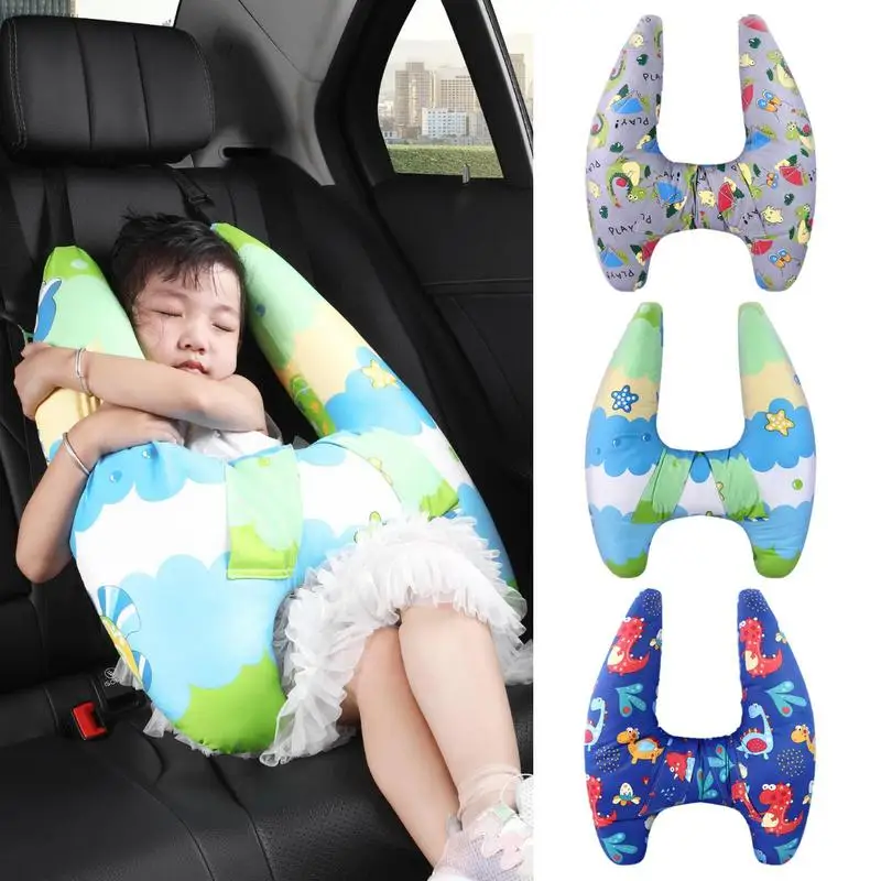 

Kids Car Sleeping Pillow Soft Sleeping Rest Cushion Memory Foam Neck Pillow Head Support Skin-Friendly Fabric Sleeping Artifact