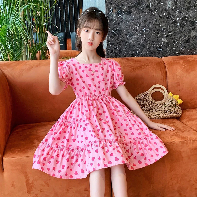 

Summer Kids Girls Dress Baby Temperament Princess Dresses Cute Sweet Children's Dress Westernized Dreamy Yarn Dress 8 Years Old