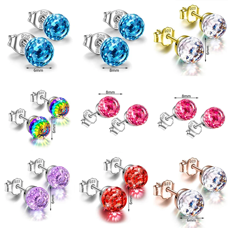 1 Pair Colorful Crystal Lose Weight Body Relaxation Massage Slim Ear Studs Magnetic Slimming Earrings Health Jewelry Girls Gifts