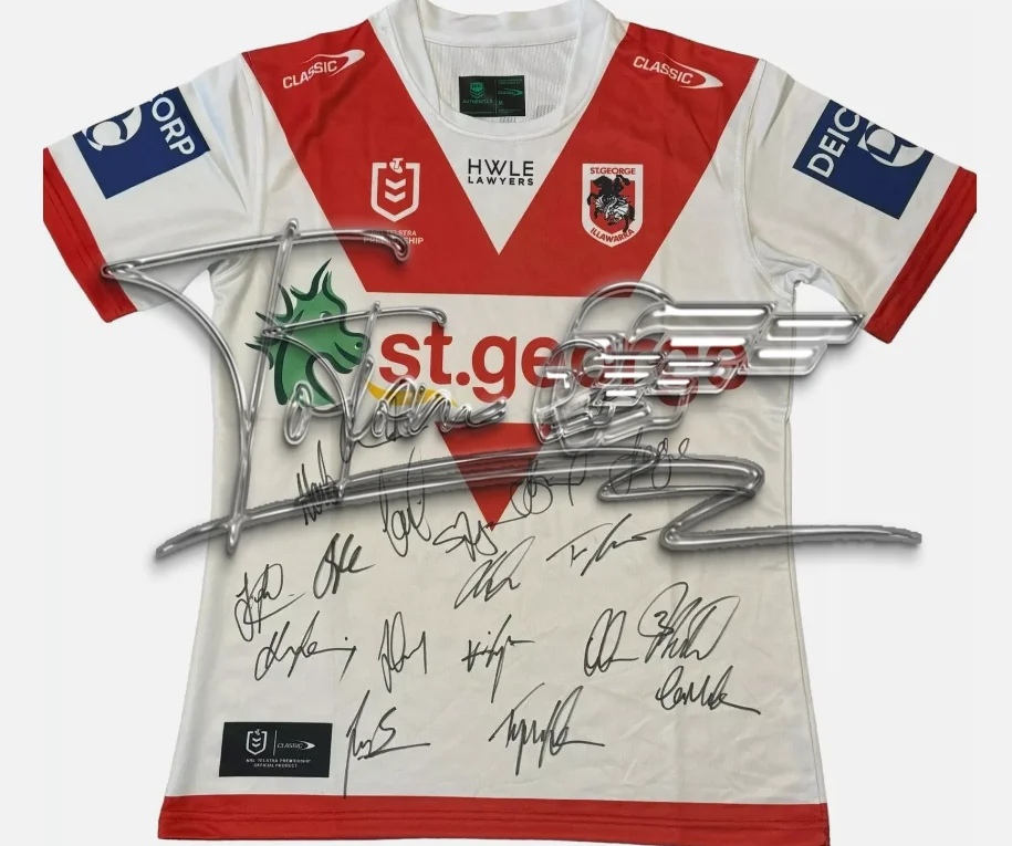 

Лето 2022, австралийский домашний трикотаж для регби St George Illawarra Dragons, женский и мужской тренировочный футбольный трикотаж большого размера для детей/взрослых