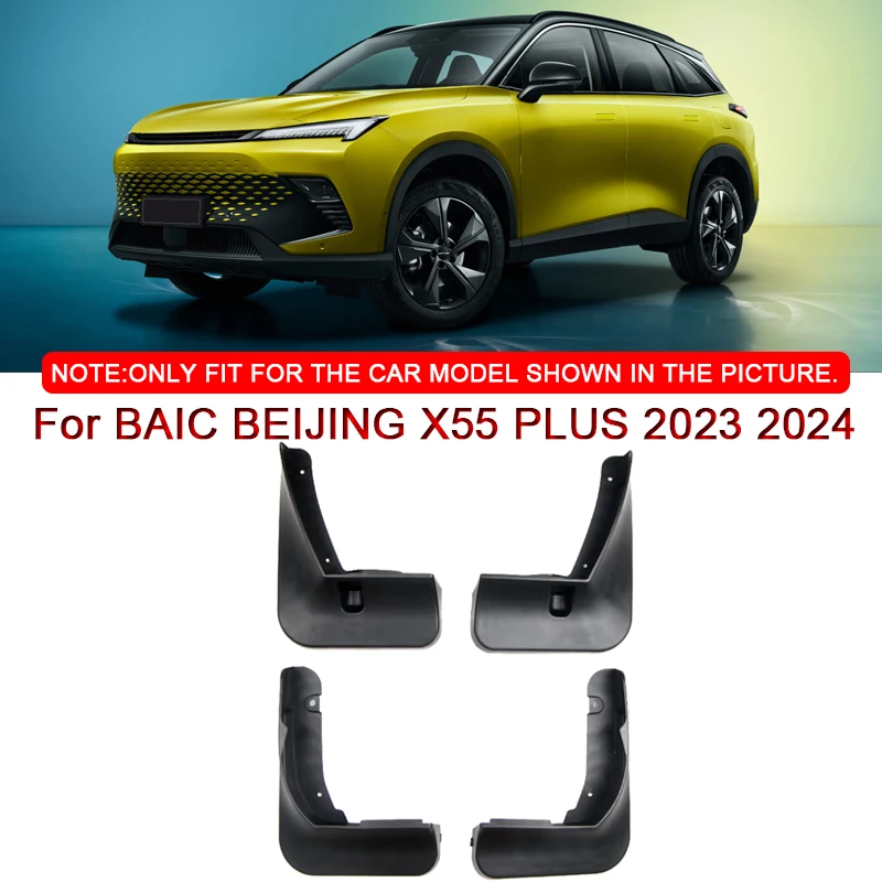 

For BAIC BEIJING X55 PLUS 2023 2024 Car Styling ABS Car Mud Flaps Splash Guard Mudguards MudFlaps Front Rear Fender Accessories