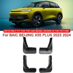 For BAIC BEIJING X55 PLUS 2023 2024 Car Styling ABS Car Mud Flaps Splash Guard Mudguards MudFlaps Front Rear Fender Accessories