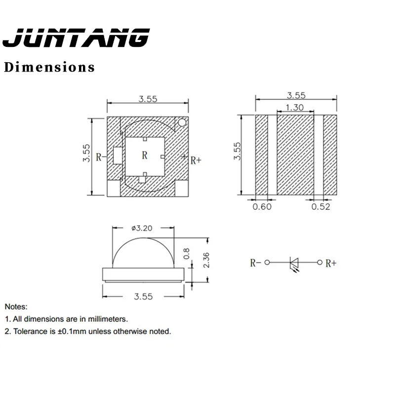 3 pezzi LED ad alta potenza chip lampada perline 3W 3535 XPE infrarossi pianta luce fotocamera monitor muslimah