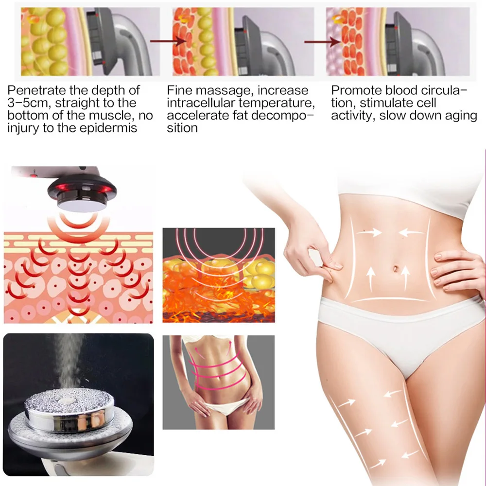 Ultrasound Cavitation EMS Fat Burner Body Slimming Massager Weight Loss Machine with Patch Lipo Anti Cellulite Galvanic Infrared