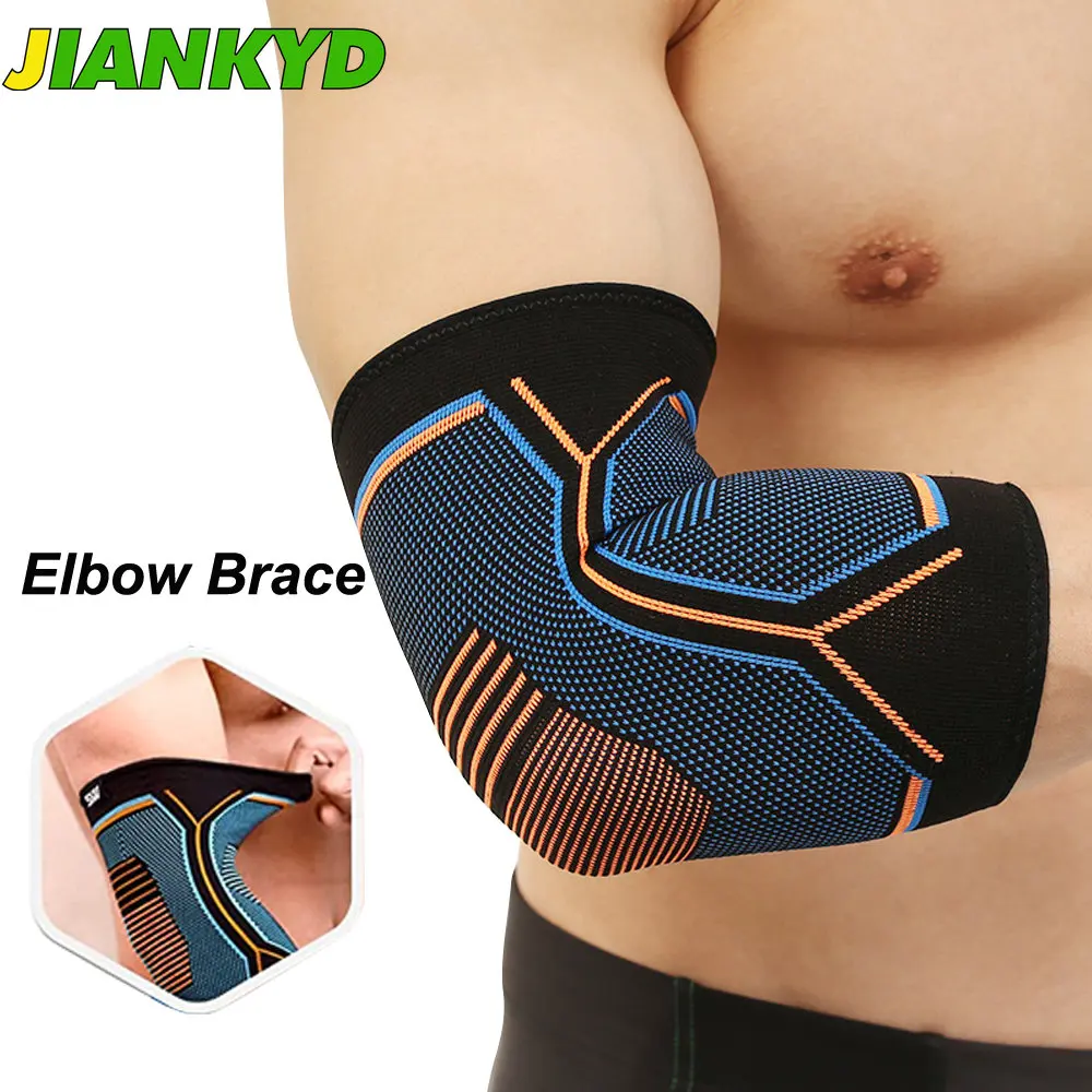 

JIANKYD 1Pcs Elbow Brace for Weightlifting Compression Support Reduce Tennis Elbow and Golfers Elbow Pain Relief