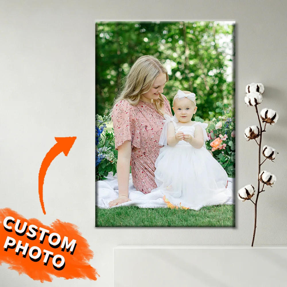 1 Pc Custom Photos with DIY Wood Frame or frameless poster,Custom Wedding Photo,idea gift,Personalized Canvas Painting