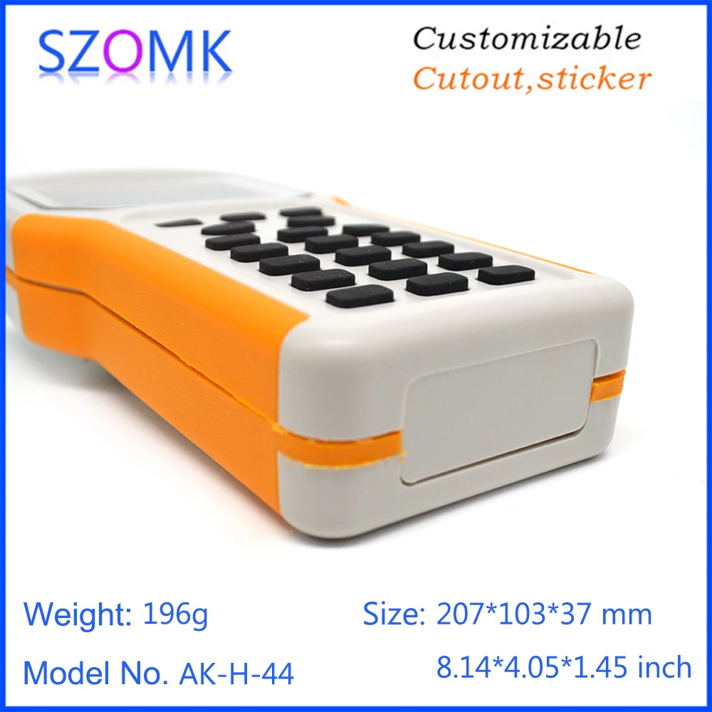 1 Piece 207*103*37 mm SZOMK Plastic handheld enclosure control box hot sales plastic enclosure casing pcb design with keypad