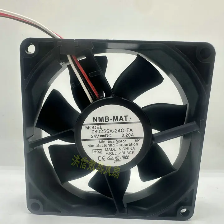 NMB 08025SA- 24Q-FA DC 24V 0.20A 80x80x25mm 3-Wire Server Cooling Fan