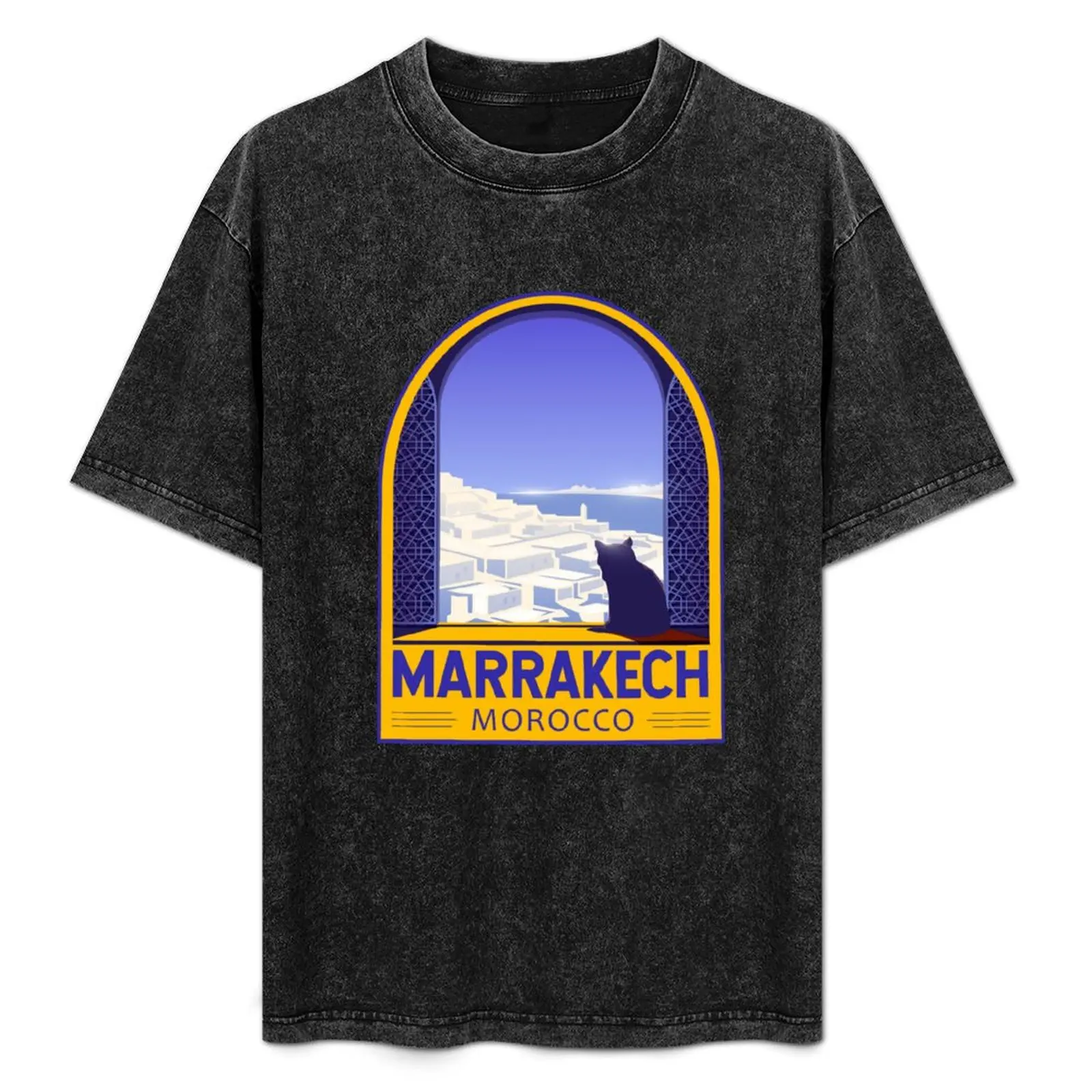 

Marrakech Morocco Retro Emblem T-Shirt vintage clothes plus size tops cotton t shirt men