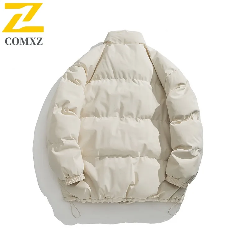 COMXZ سترات مبطنة ذات ياقة ثابتة عالية الجودة للتزلج على الجليد سترة دافئة سميكة ممتازة بلون سادة سترة شتوية مريحة للسفر