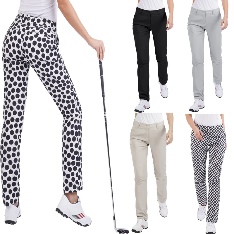 New Women Golf Pants Lesmart Spring Summer Stretch Slim Lightweight Breathable Outdoor Casual Pants Dry Fit Lady Golf Clothes