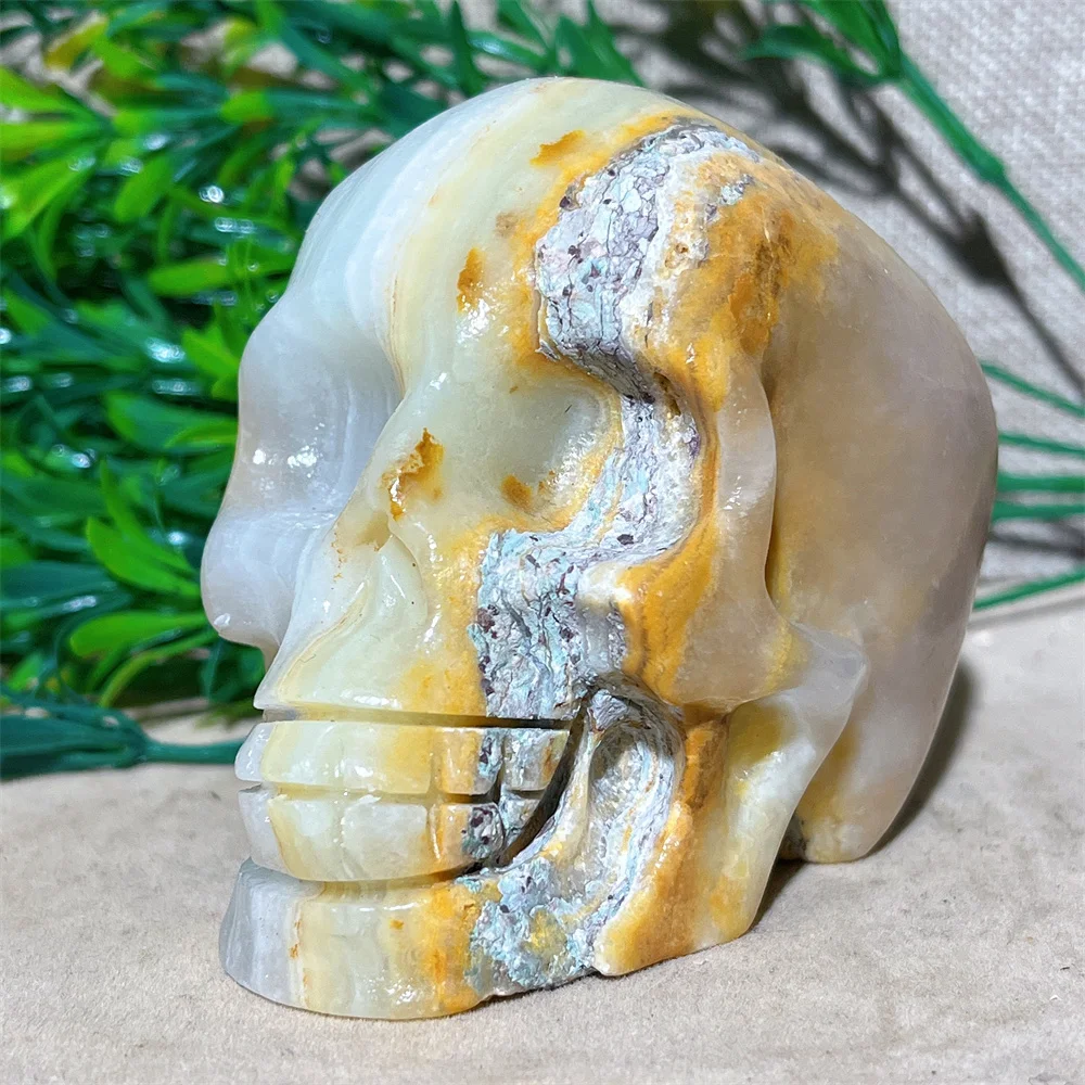 Crystal Natural Afghanistan Jade Skulls Cranium Carving Quartz Crafts Mineralsl Carving Handmad Spiritual Feng Shui Reiki Living