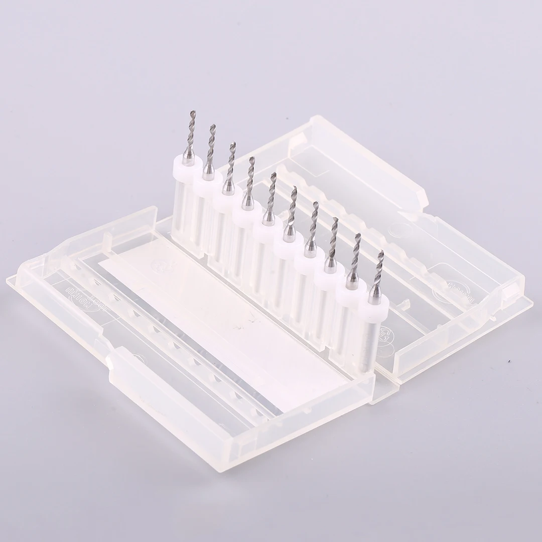 Wiertła spiralne mini ze stali wolframowej do PCB, z ustalonym uchwytem, 0,1-3,0 mm, 0,8/1/1,5/2 mm, do precyzyjnego obróbki mikro otworów.
