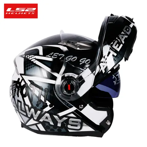 LS2 FF370 Kask motocyklowy z klapką LS2 z podwójnymi soczewkami i osłoną przeciwsłoneczną Casco moto capacete Certyfikat ECE