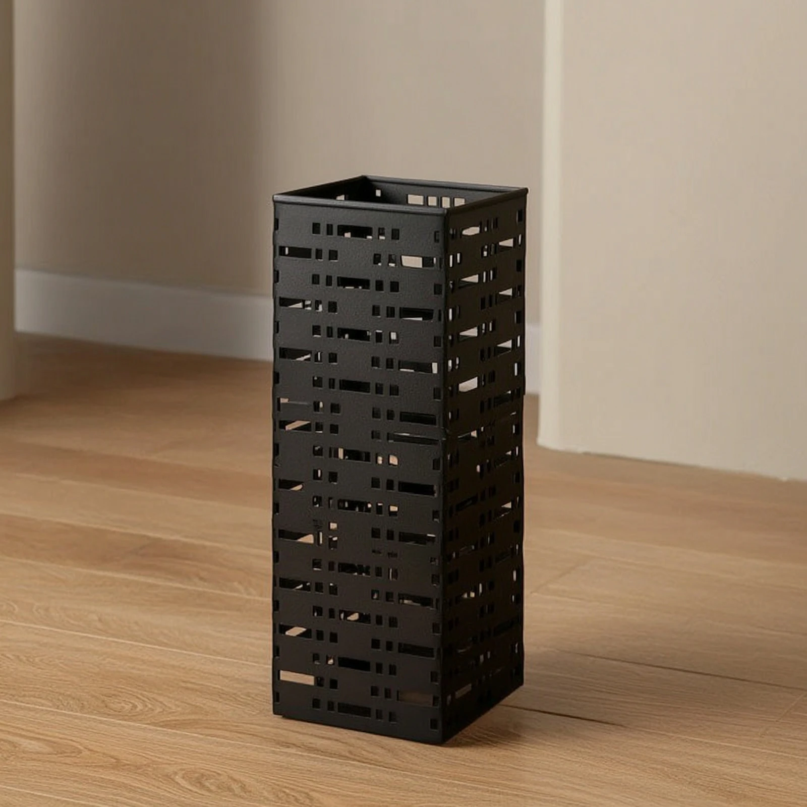Metal Umbrella Stand Geometric Square Umbrella Stand Rack Compact Space-Saving for Entryway, Hallway