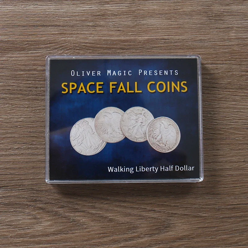 

Space Fall Coins (Walking Liberty Half Dollar) Magic Tricks Coin Magia Magician Illusions Gimmick Easy To Do Mentalism Street