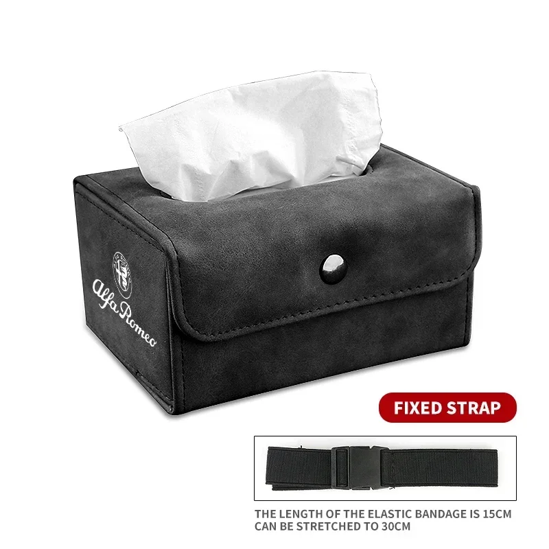 Car Folding Tissue Box Car Seat Tissue Box for Alfa Romeo 147 156 166 159 Giulietta Giulia Mito Stelvio Brera Accessories