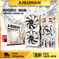 AIBOMAN AMD RX580 8GB Graphics Card GDDR5 256Bit 2048SP Dragon Series Gaming Video Cards Desktop Computer component