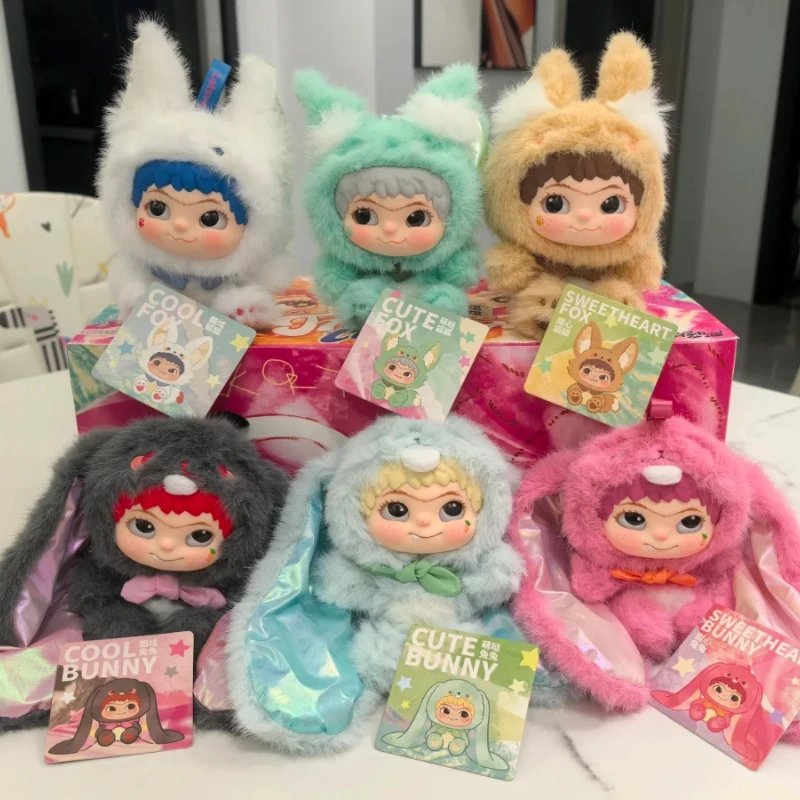 

Виниловая плюшевая слепая коробка WAKUKU — озорный дневник ручной работы с лисой и кроликом, коллекционные игрушки, модные подарки с подвеской для всех возрастов