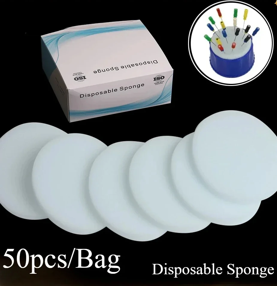 50Pcs Dental Disposable Endo Sponge Pad Soft Foam Root Canal File Cleaning Dentist Endodontic Accessory