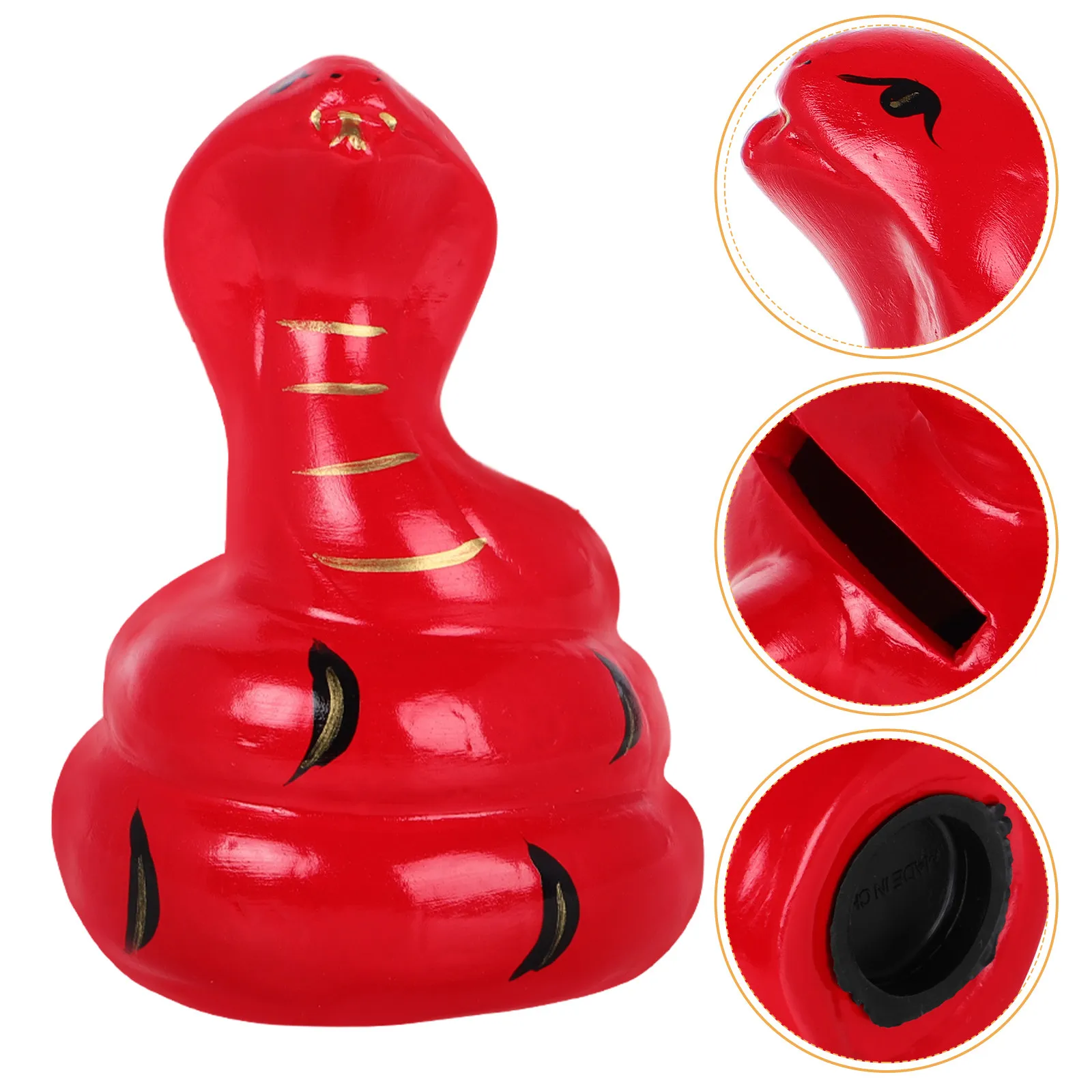 Ceramic Snake Coin Bank Creative Animal Shape Money Jar for Cash Saving Desktop Decor Chinese New Year Gift Zodiac Snake