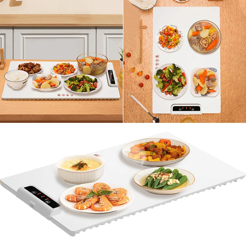 

Foldable Food Warmer with Adjustable Temperature Folding Warming Placemat Silicone Fast Heating for Home Buffets Restaurants