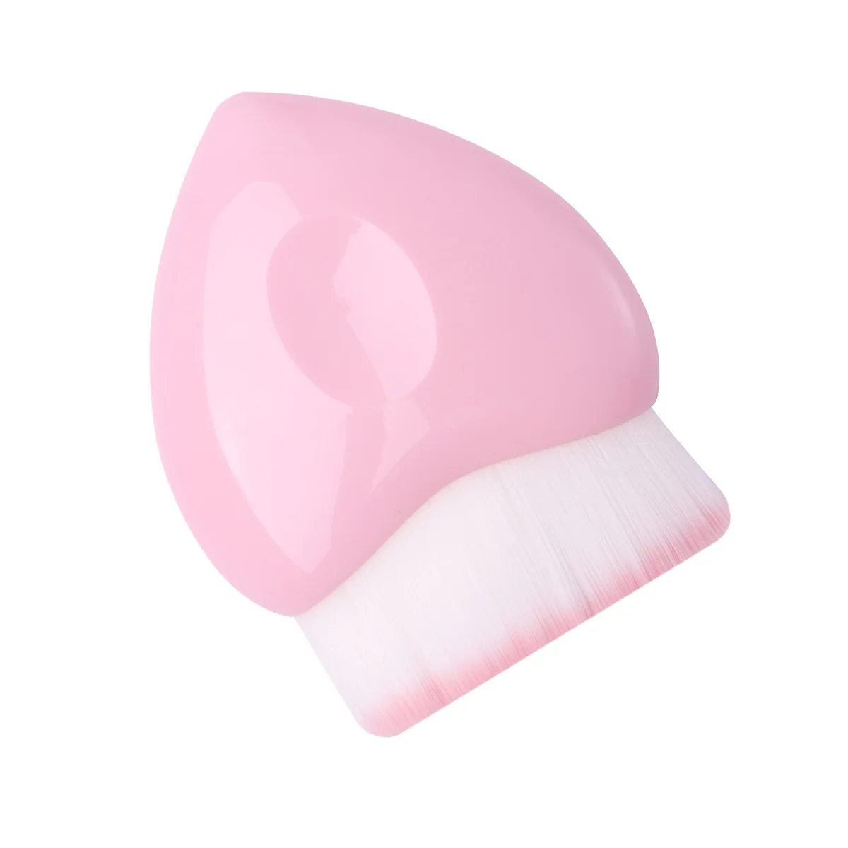 핑크색 손잡이가 있는 1개입 플랫 탑 메이크업 브러쉬, 파우더 파운데이션 블러셔 세트용 부드러운 흰색 브리슬, 눈썹용으로 이상적