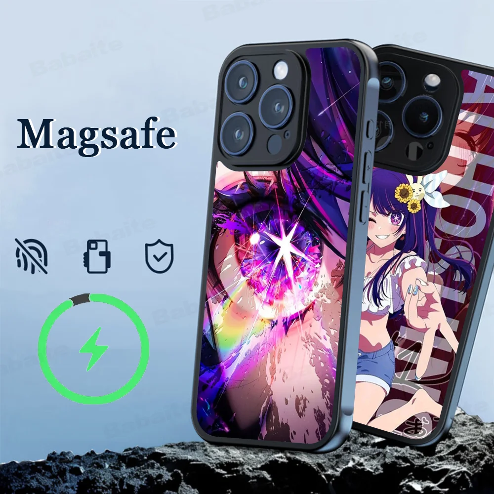 OSHI NO KO Phone Case Magnetic Case For IPhone 16 14 13 12 11 15 Pro Max Plus For Magsafe Wireless Charge Cover