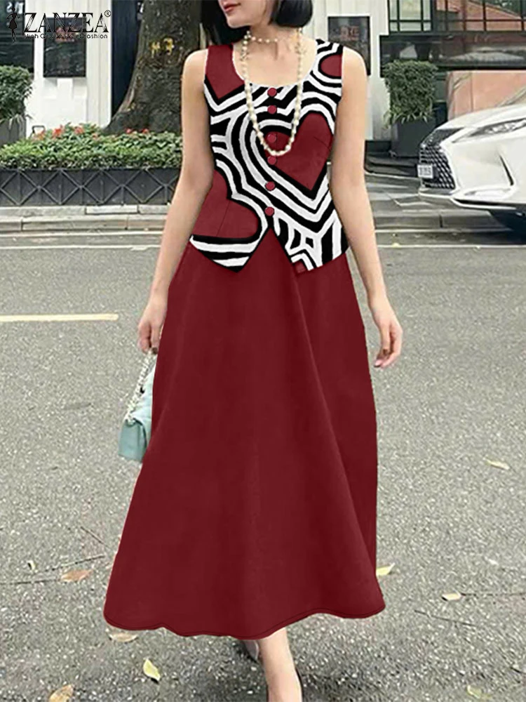 

ZANZEA Женские повседневные комплекты из 2 предметов для поездок на работу Элегантные жилеты с квадратным вырезом и длинные юбки трапециевидной формы из 2 предметов Костюмы Комплекты юбок OL