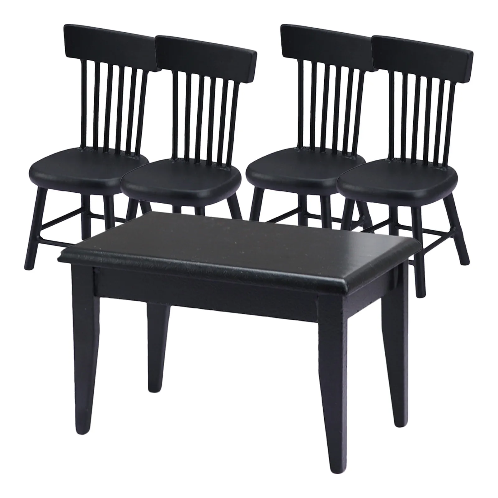 

5Pcs Miniature Table and Chairs Set for Dollhouse Accessories Mini Garden Decor DIY Creative Kids Playset Realistic Crafted