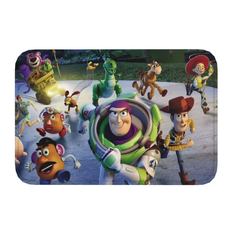 Custom Cartoon Toy Story Pattern Doormat Anti-Slip Entrance Kitchen Bath Floor Door Mats Living Room Carpet Rug