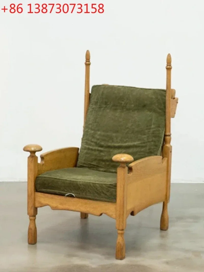 

French solid wood medieval retro king seat imported solid wood supports wood customization