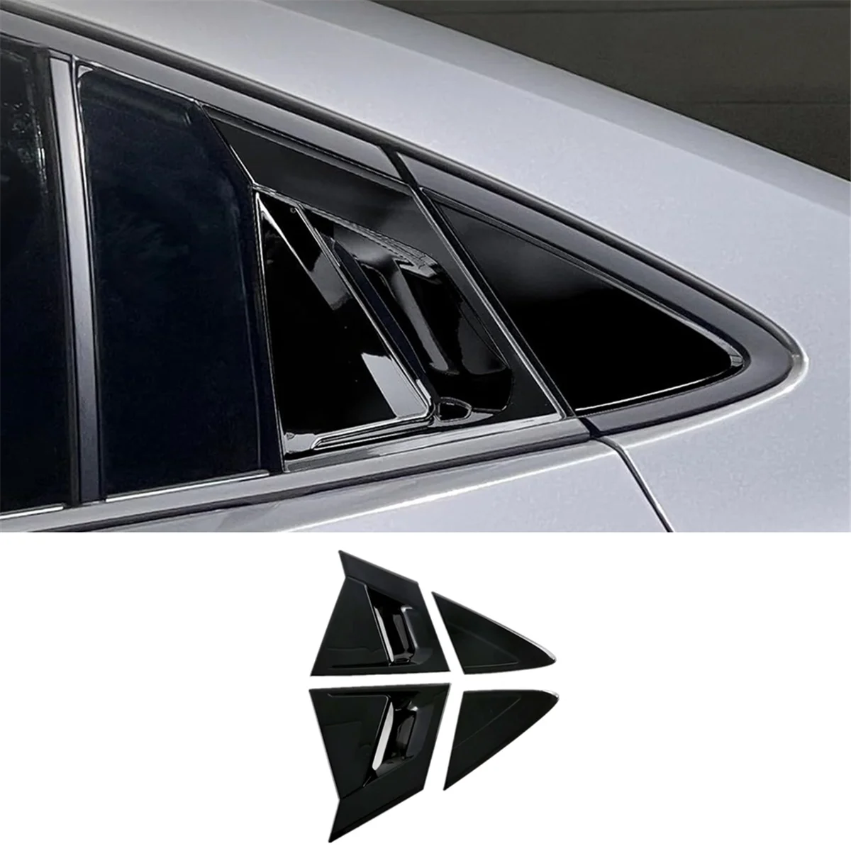 

Rear Window Louver Cover Door Handle Cover Trim for Toyota Prius 60 Series 2023 2024 ZVW60 ZVW65 MXWH60