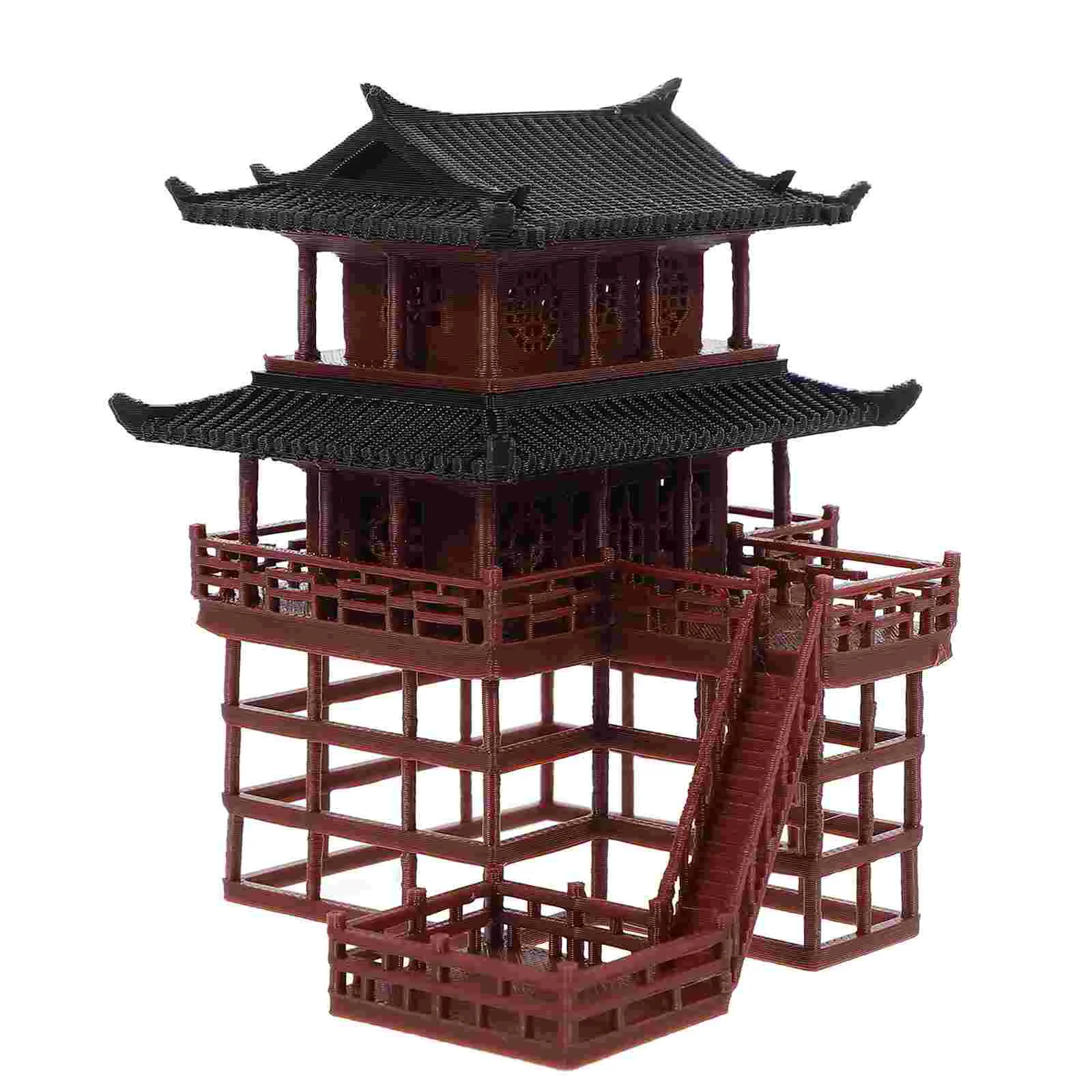 Ancient Building Model Gazebo Fish Tank Decorations Mini Pavilion Statues Bonsai Garden Accessories Aquarium Landscape Trinkets