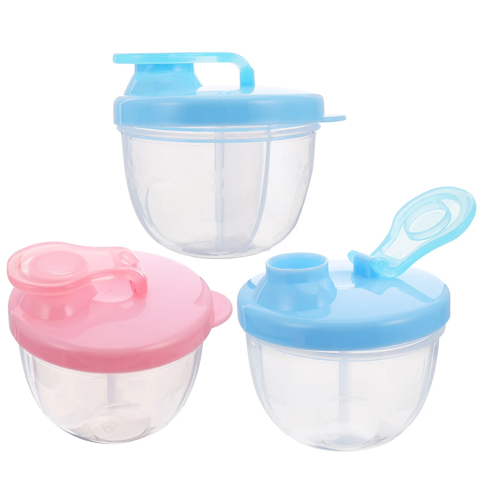

3Pcs Baby Milk Powder Container 3-Compartment PP Travel Dispenser Leakproof Spiral Seal Compact Outdoor Food Organizer Bright