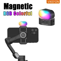 RGB Magnetic Fill Light for Gimbal LED Video Photography Light 3 Brightness and 7 Color Adjustment for AOCHUAN Smart S2 /X Pro