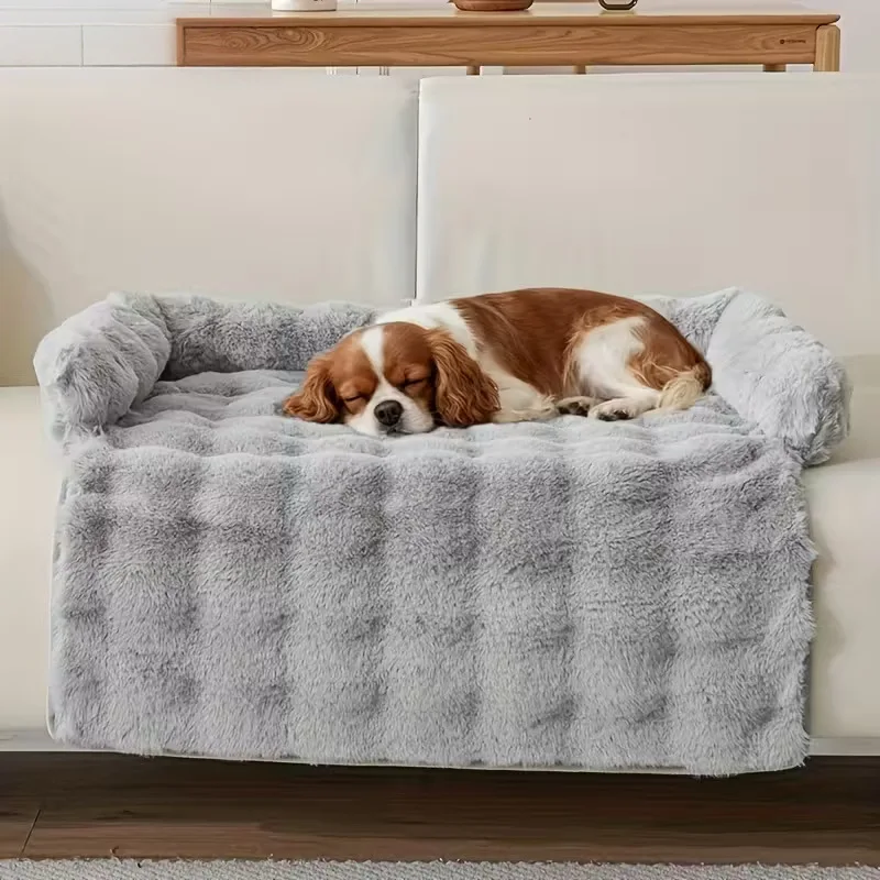 Neue Hundematte aus Kunstkaninchenfell, Katzenbett, Haustiermatratze, lustiges, luxuriöses Plüsch-Haustierbett, geeignet für kleine bis mittelgroße Hunde und Katzen – Detail 4