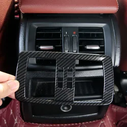 For BMW X3 F25 X4 F26 2011-2017 ABS Carbon Fiber Car Rear Air Conditioning Vent Outlet Frame Cover Trim Sticker Car Accessories