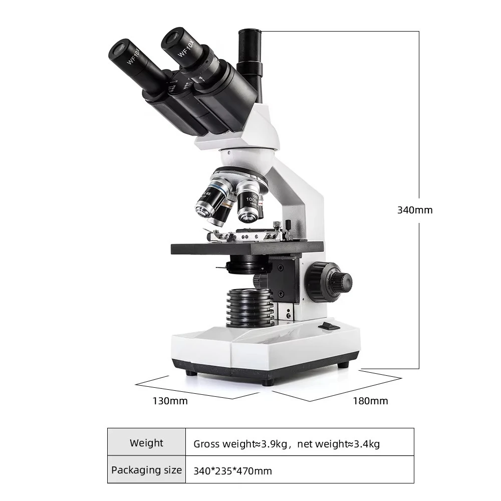 Trinocular Biomicroscope 40x-100x Magnification Microscope Optique Student Microscope