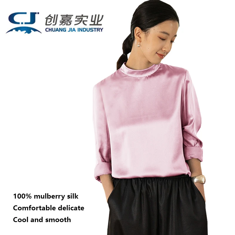 High-end Silk Women's Shirt Elegant Simple Formal Casual Shirt Soft, Comfortable, Cool and Lightweight Spring and Summer