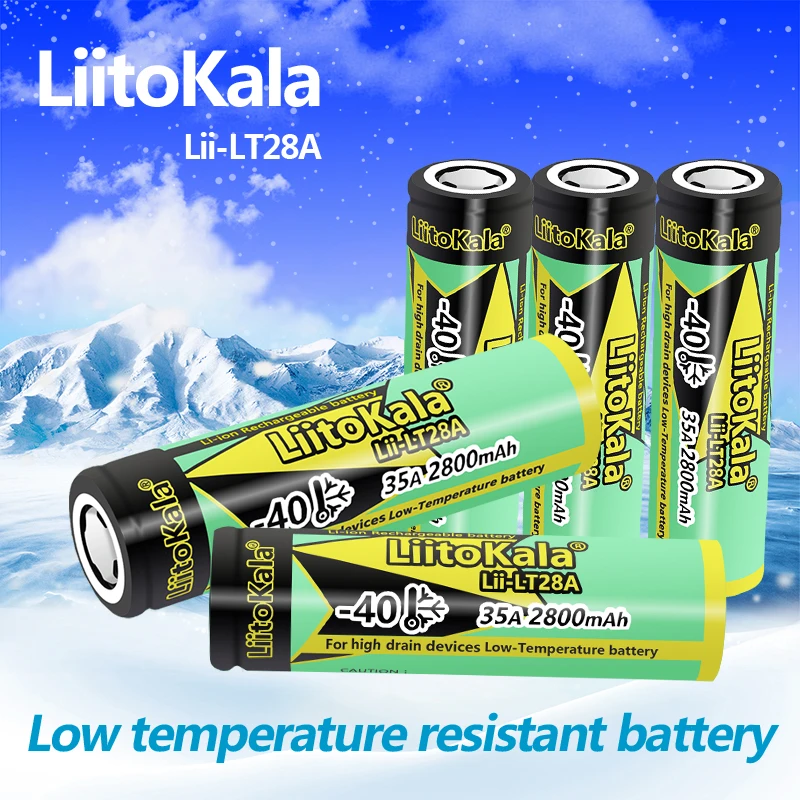 4-40PCS LiitoKala Lii-LT28A 18650 2800mah 3.7V Rechargeable Battery 45A High Power Discharge for -40° Low-temperature battery