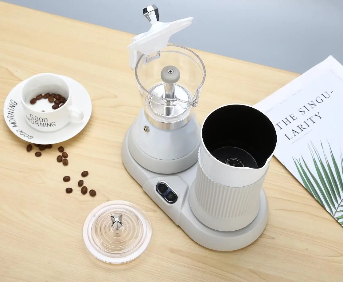 Cafetera eléctrica italiana, máquina automática de espuma de leche para el hogar, minicafetera italiana Moka de extracto lento