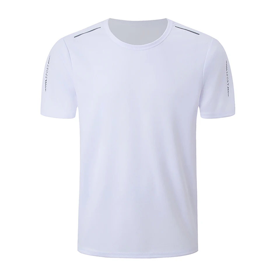 4/1 Pcs Men's Summer Multicolor Quick-drying Sports Short Sleeve Loose Breathable Fitness Running Badminton T Reflective Strip