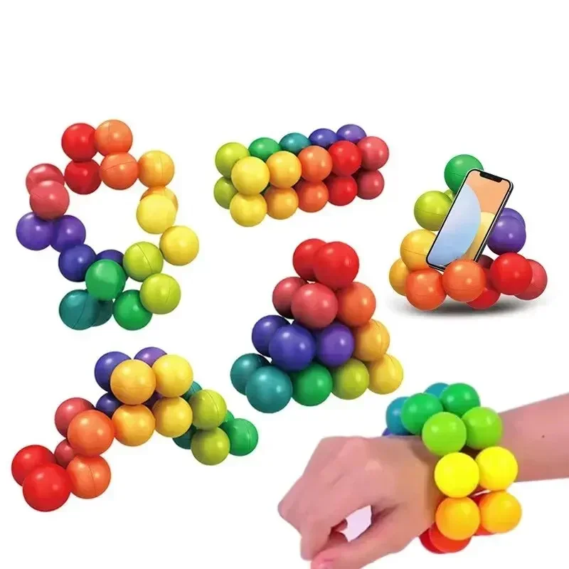 Juguete antiestrés, bola de Color educativa, rompecabezas 3D, juego Montessori, juguete de formas a juego para niños, entrenamiento sensorial, regalo para niños y adultos