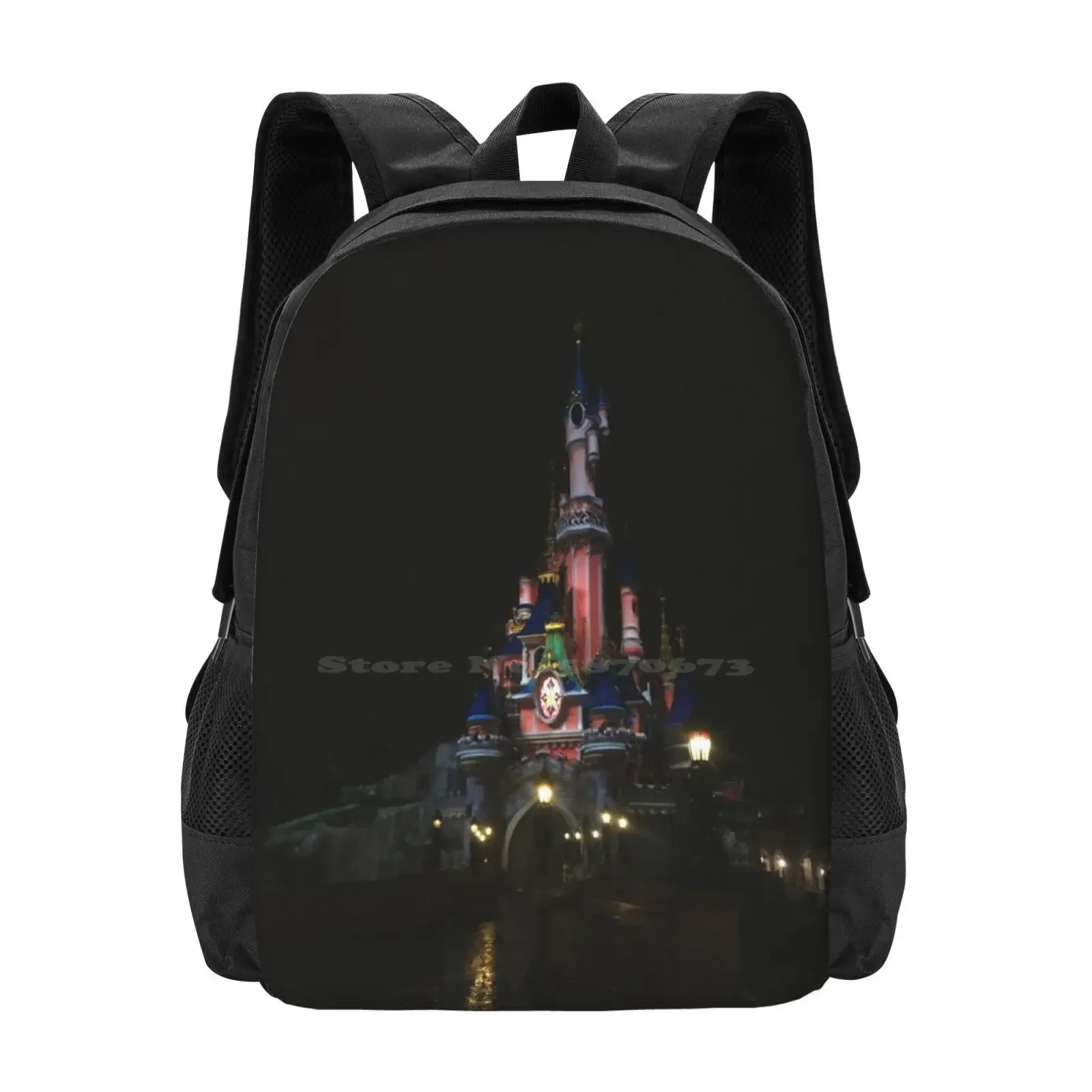 

Sleeping Beauty’S Castle Hot Sale Schoolbag Backpack Fashion Bags Paris Castle Sleeping Beauty Travel Wanderlust Lights Magic