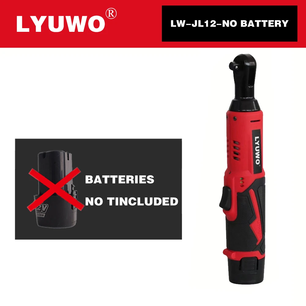LYUWO 12V 3/8 Rechargeable Electric , Ratchet Set, Angle Drill, Screwdriver To Remove Screw Nut, Automobile Maintenance Tool-US