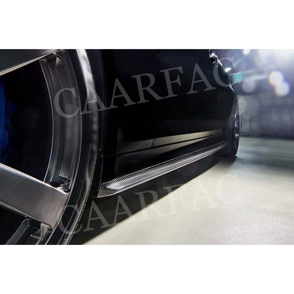 5 سلسلة ألياف الكربون التنانير الجانبية مصد الباب مآزر الحرس لسيارات BMW F90 M5 G30 M-SPORT 2018 2019 تصفيف السيارة