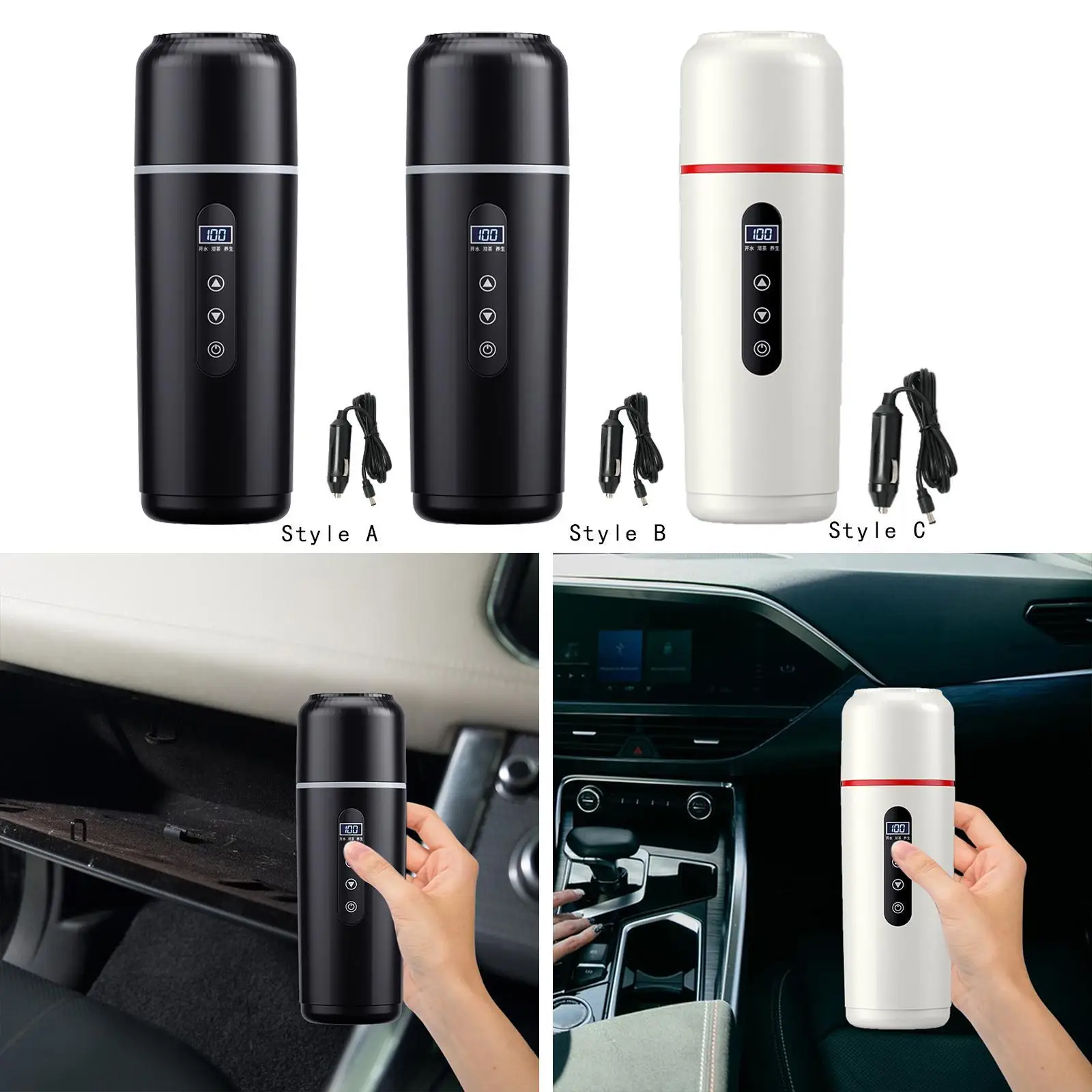 

Car Heating Travel Cup 12V/24V Electric Travel Kettle for Boiling Water