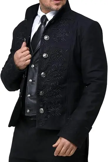 

Coat Steampunk Retro Uniform Jacket for Men Women Cosplay Themed Parties Stage Performances and Daily Wear